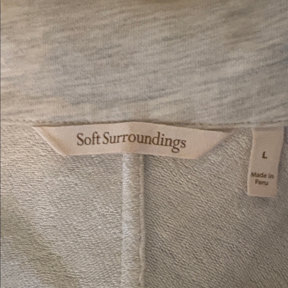 Soft Surroundings Light Gray Cowl Neck knit jacket - Picture 3 of 5